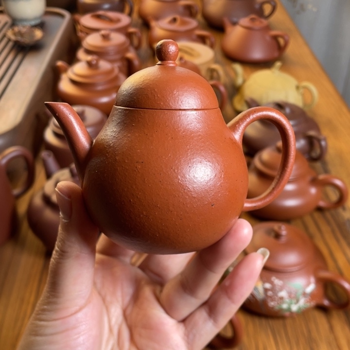 茶壶紫砂半手工大红袍梨壶130cc