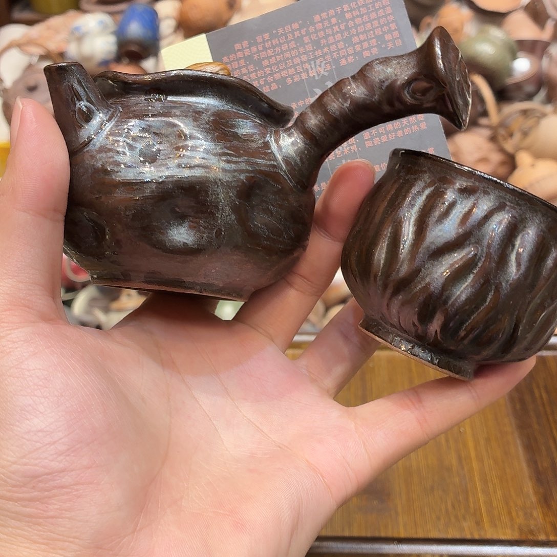 柴烧老岩泥高温茶器皿