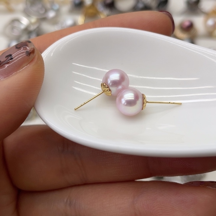 海水珍珠耳饰18K金镶嵌