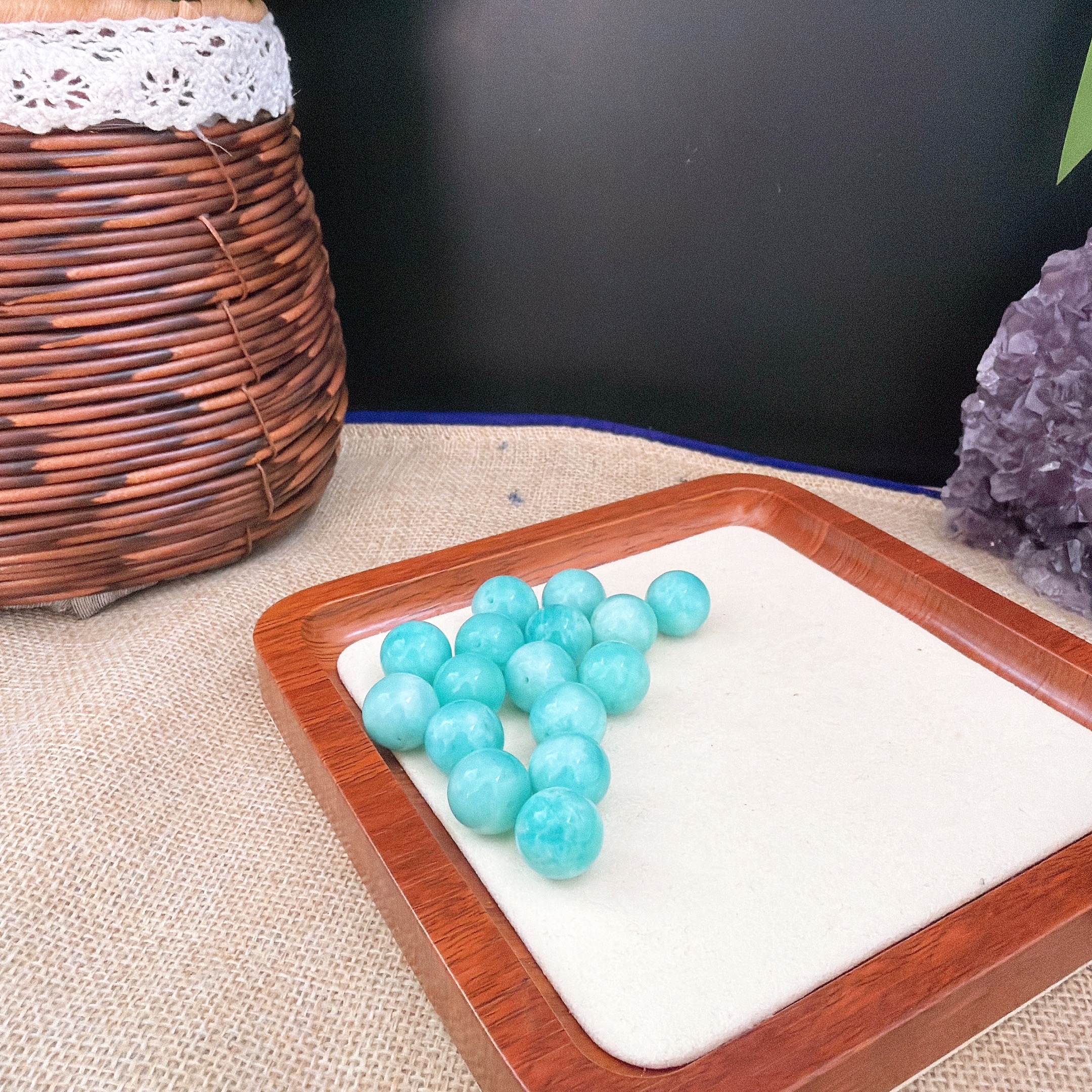 s807天然老矿天河石单珠13mm 多样性发一件