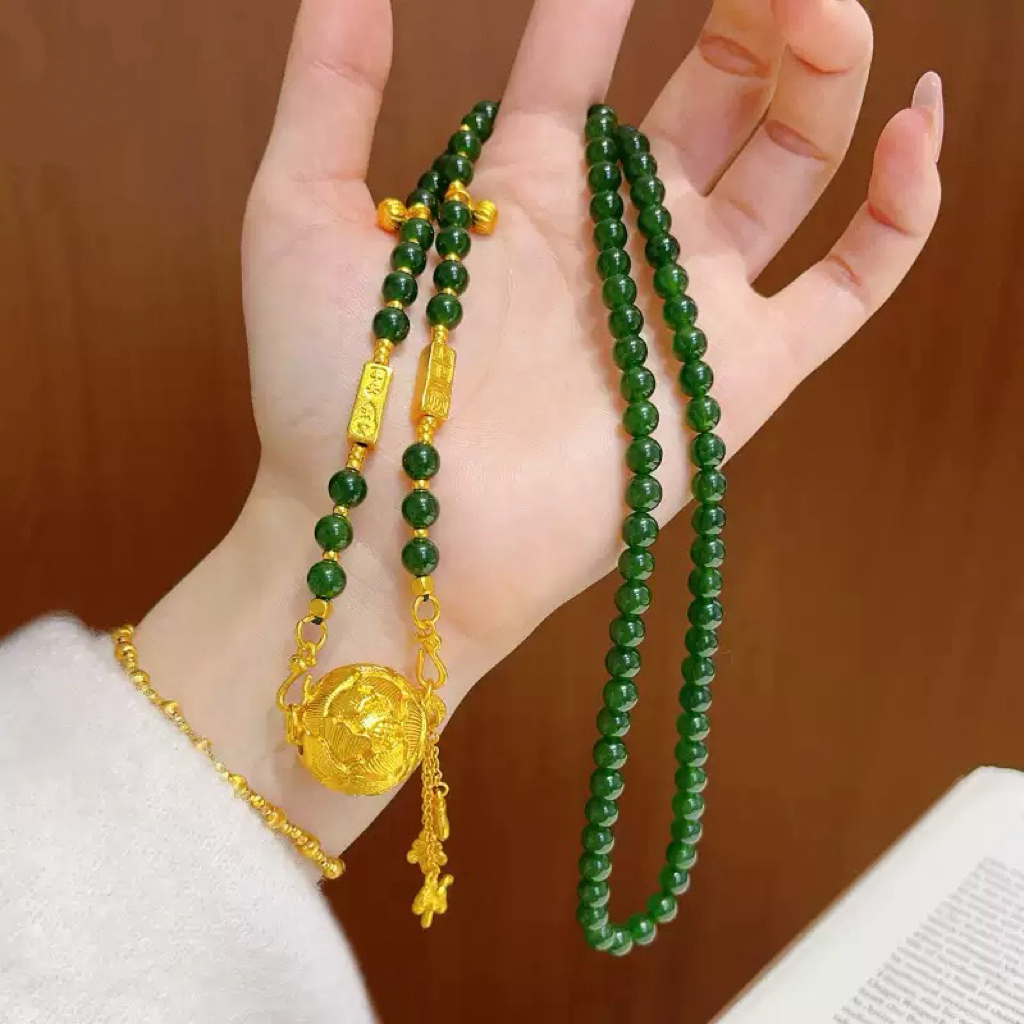 合金珐琅吊坠 新款牡丹绣球马上有钱绿珠项链生肖马男女吊坠小马