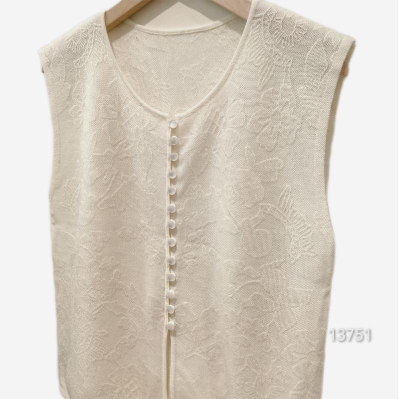 13751（部分无水洗唛，介意慎拍）WANGDAN新款欧根纱中式针织背心
