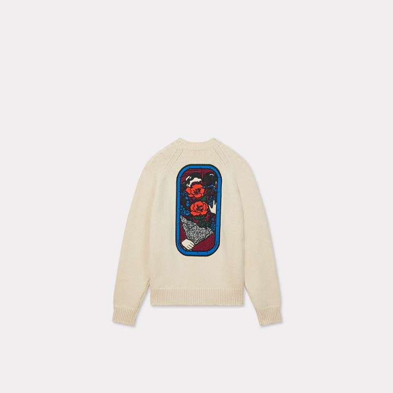 KENZO 25秋冬新品 花束图案圆领套头毛衣
