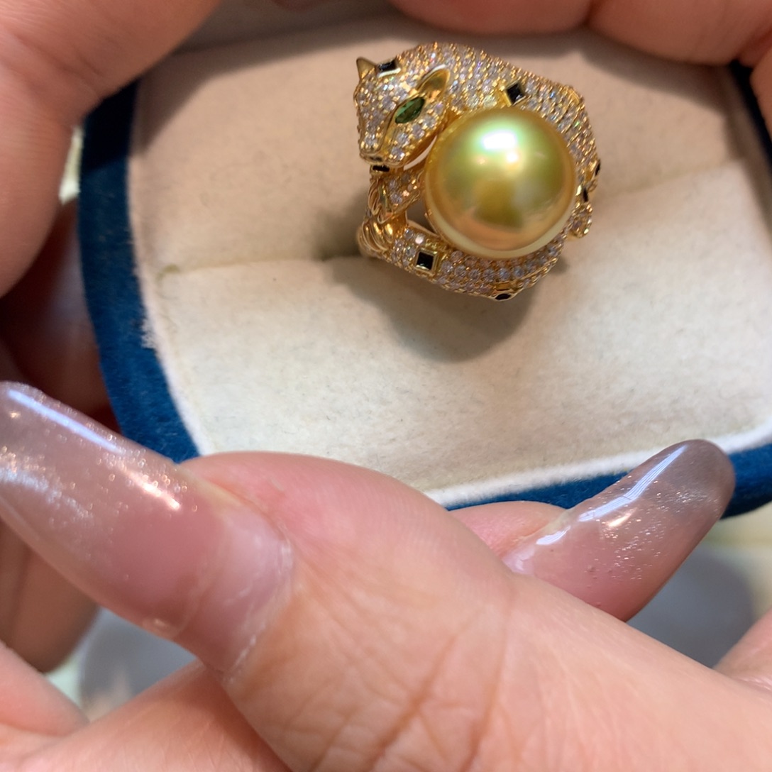 海水珍珠戒指银S925镶嵌