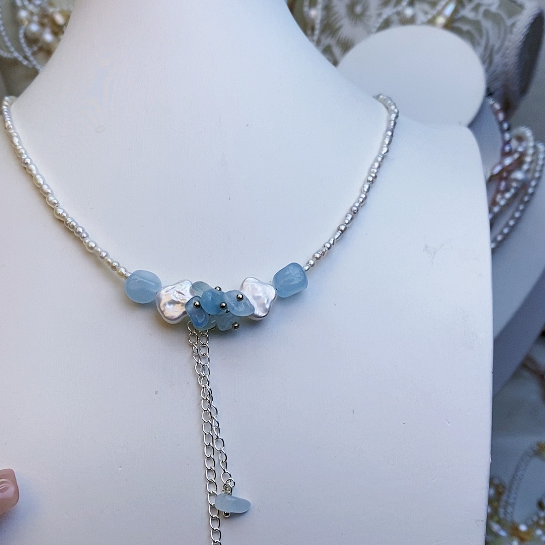 淡水珍珠颈饰银S925镶嵌