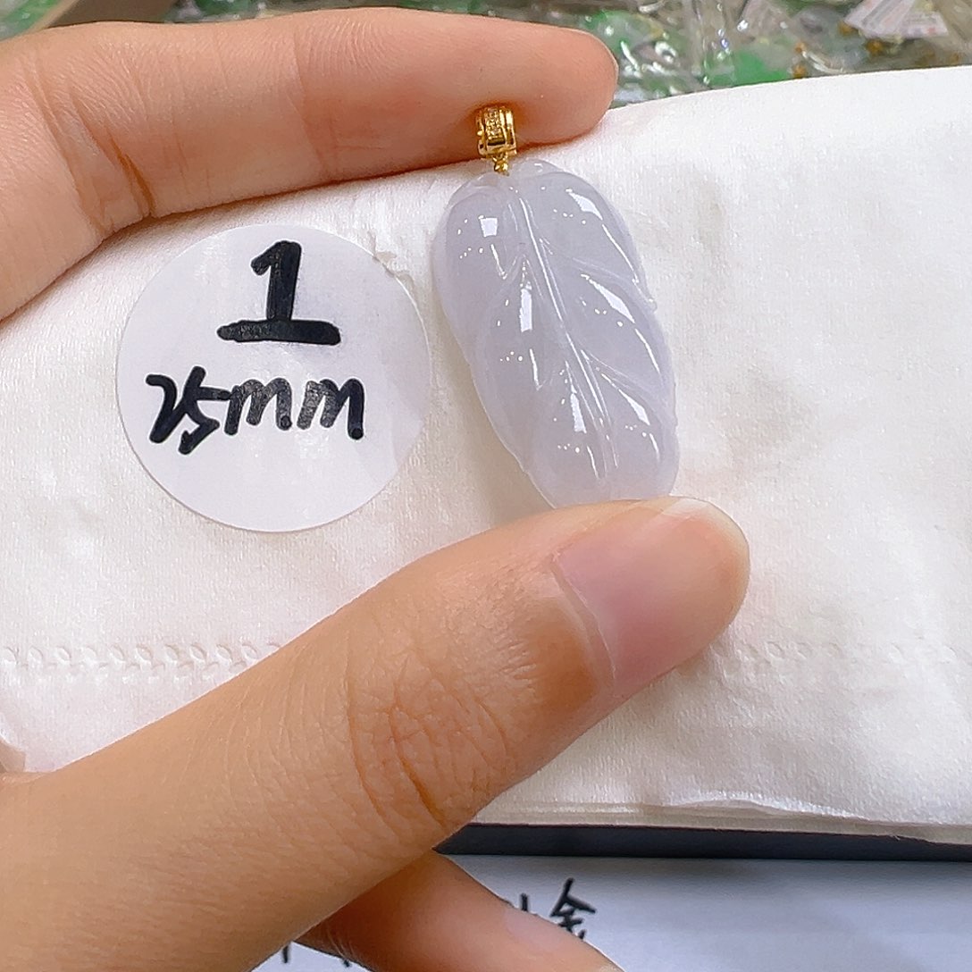 翡翠18K金镶嵌吊坠(不含链)翡翠