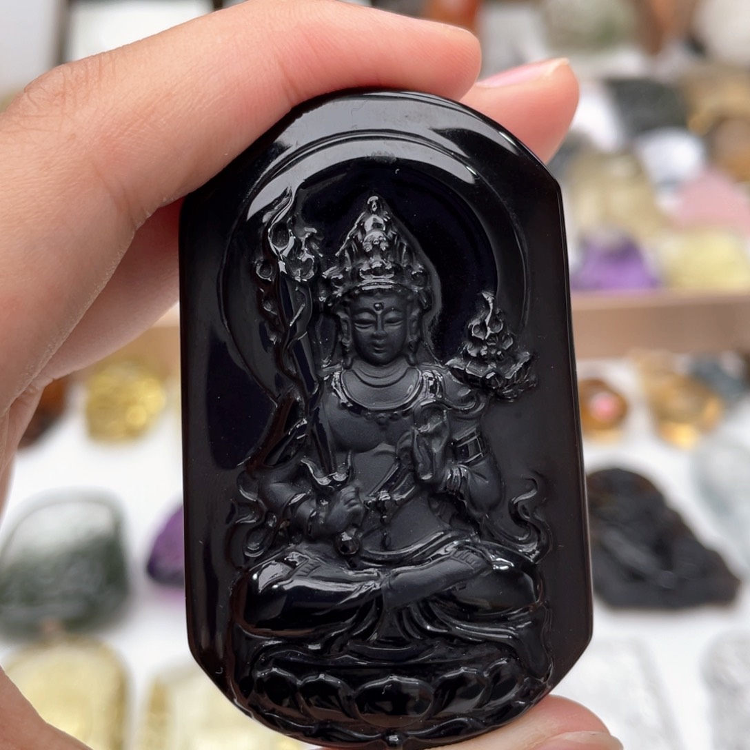 颈饰未镶嵌水晶定制吊坠虚空藏牛虎守护