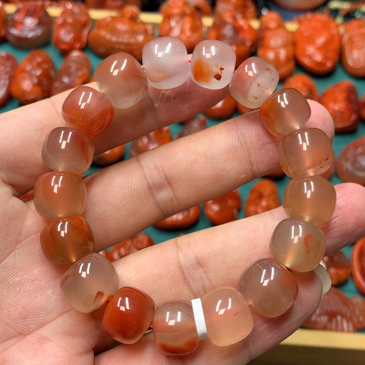 未镶嵌手串南红玛瑙12+m m