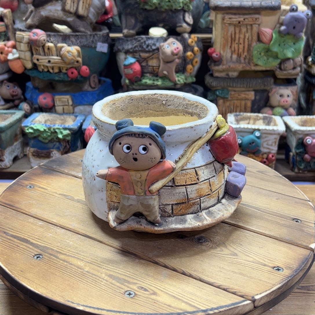 红陶嘻哈多肉花盆