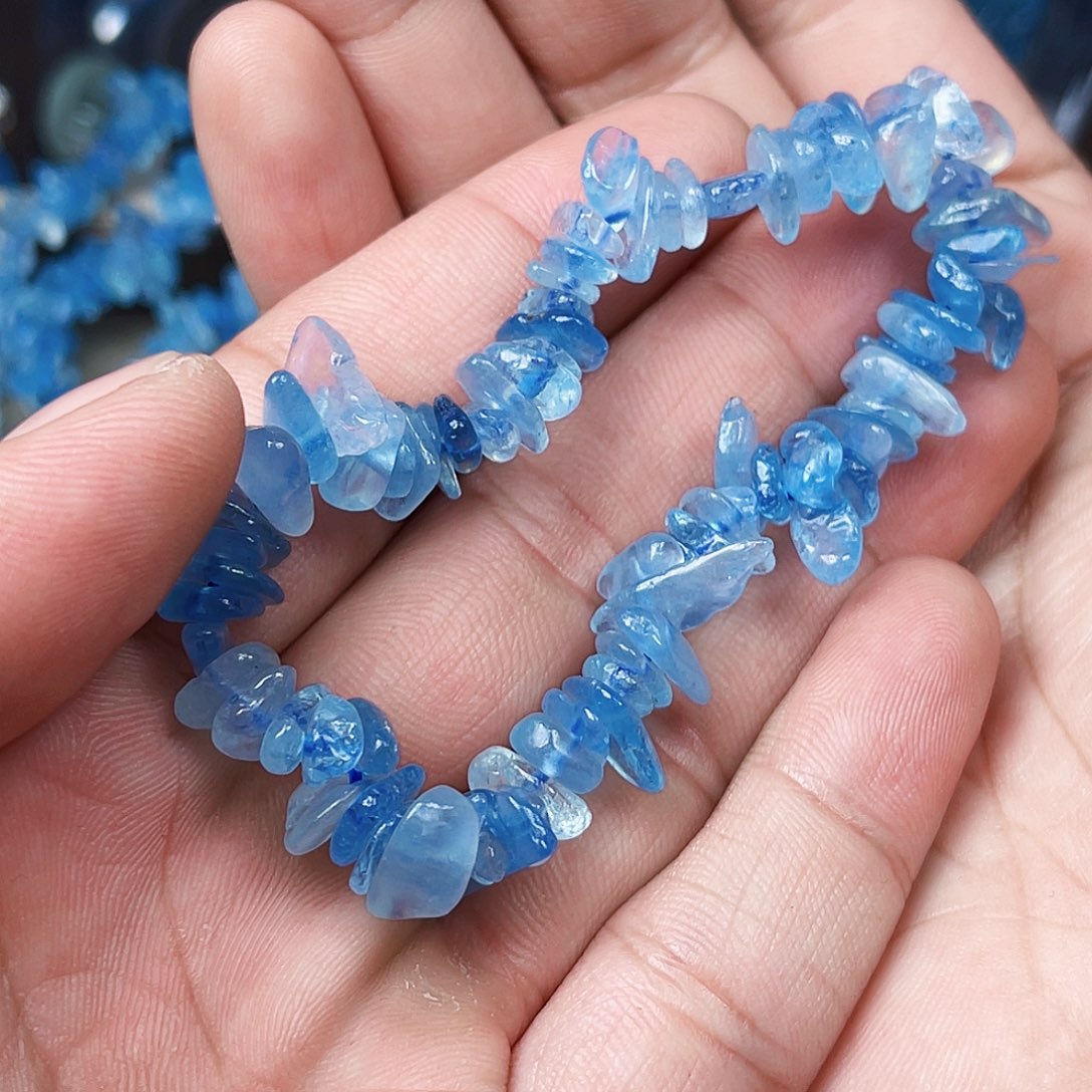 天然辰砂天空蓝手串