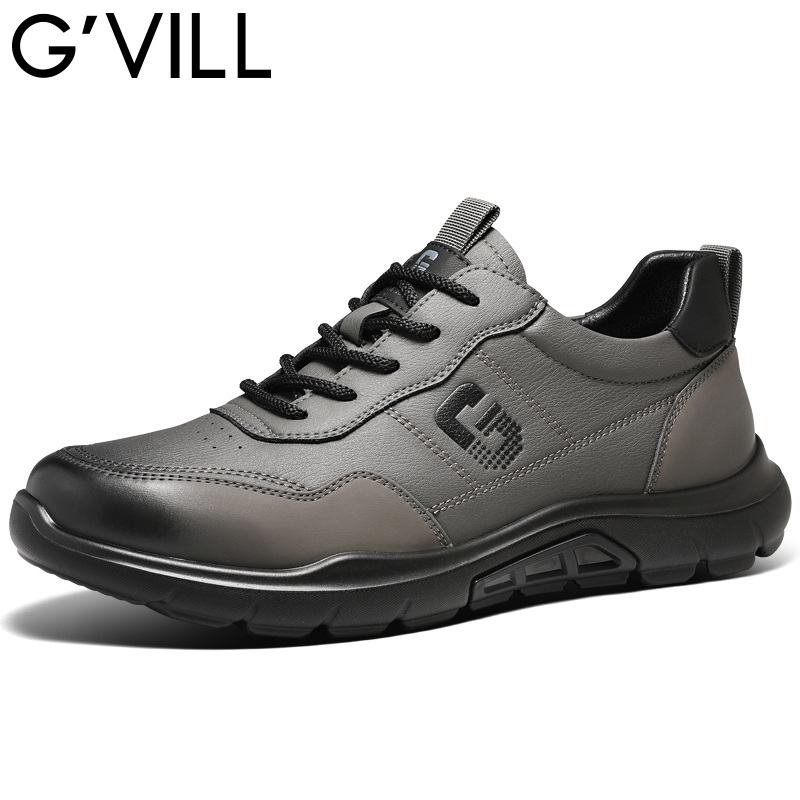 G-vill/贵之步男士商务皮鞋2025年新款防滑耐磨潮流百搭休闲鞋男