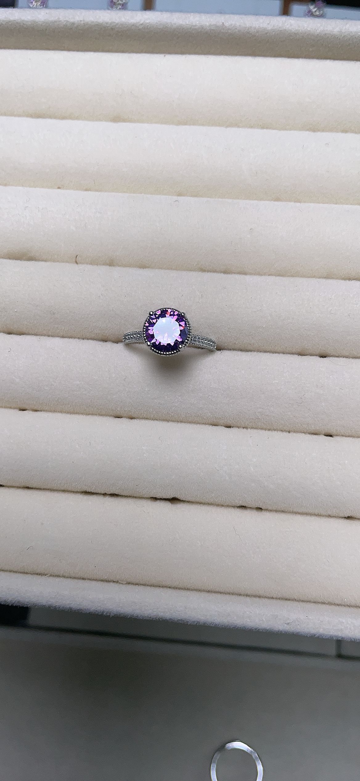 培育蓝宝石爱丽丝-轻奢高定奢藏紫色戒指701