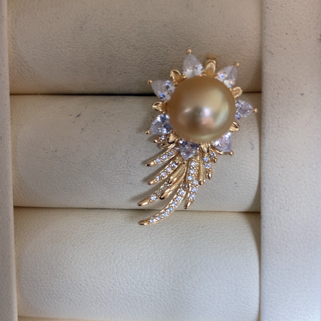 海水珍珠银S925镶嵌颈饰