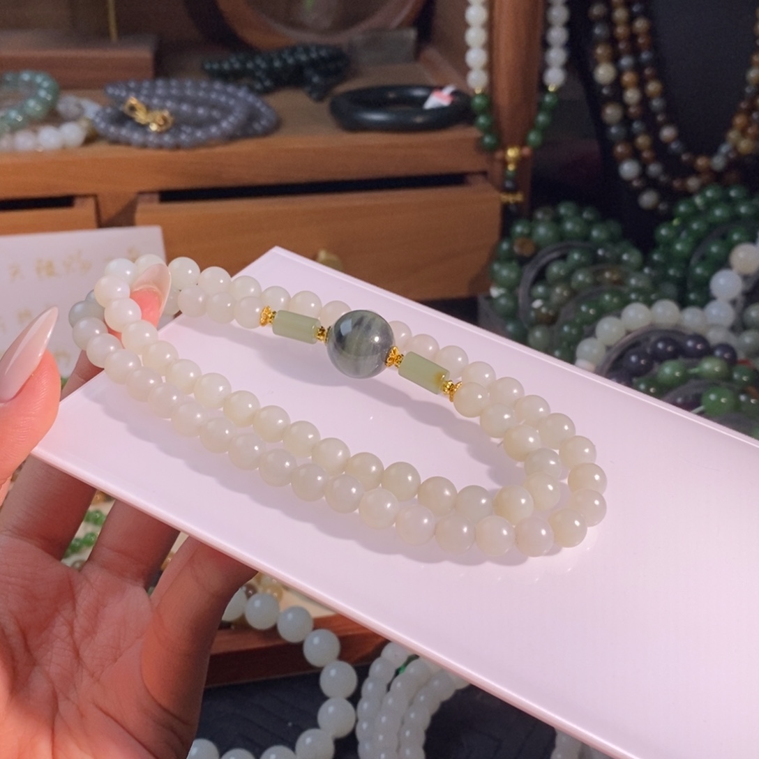 和田玉未镶嵌手链