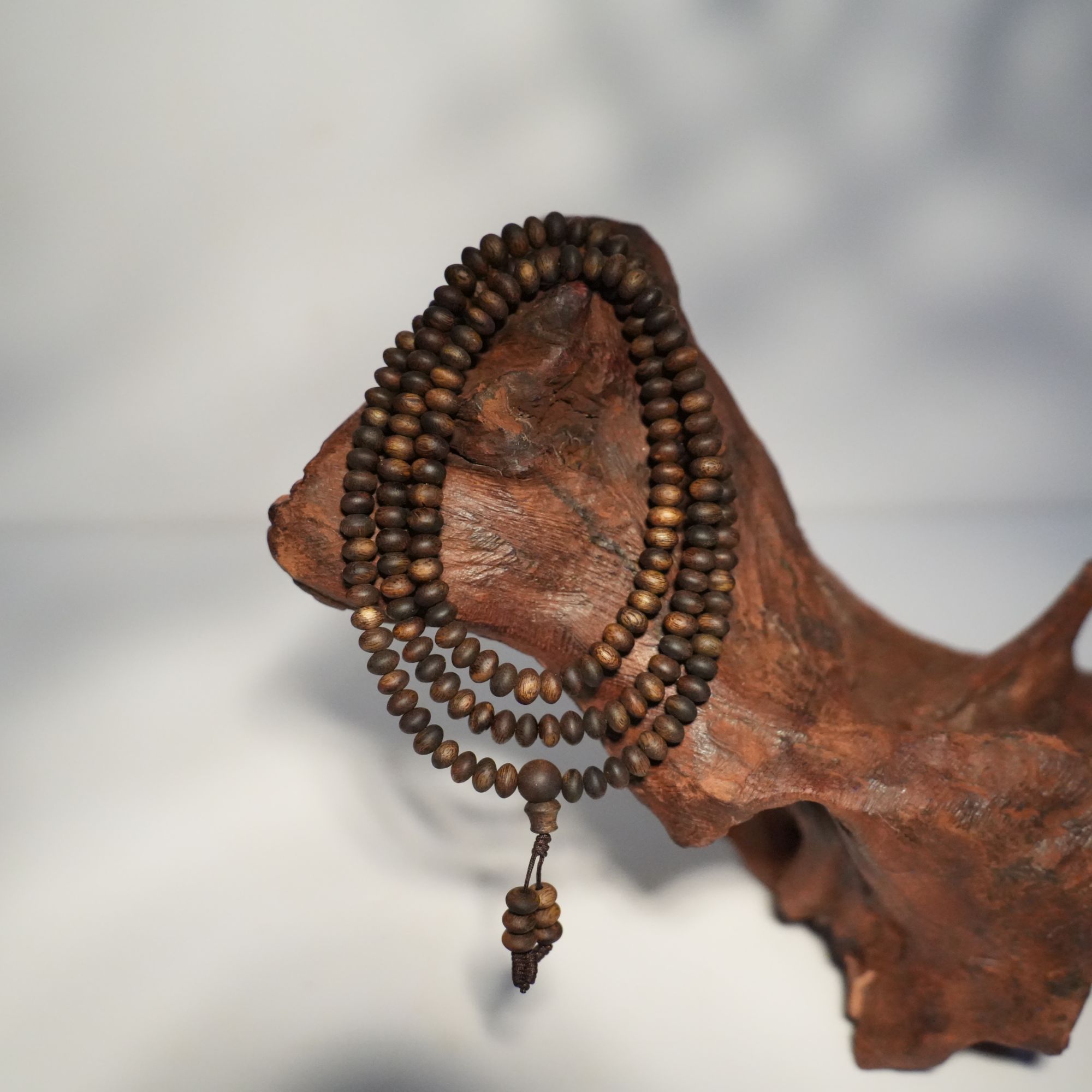 沉香奇楠乌身圆叶【百十沉香】算盘珠多圈手串06（多样性发一）