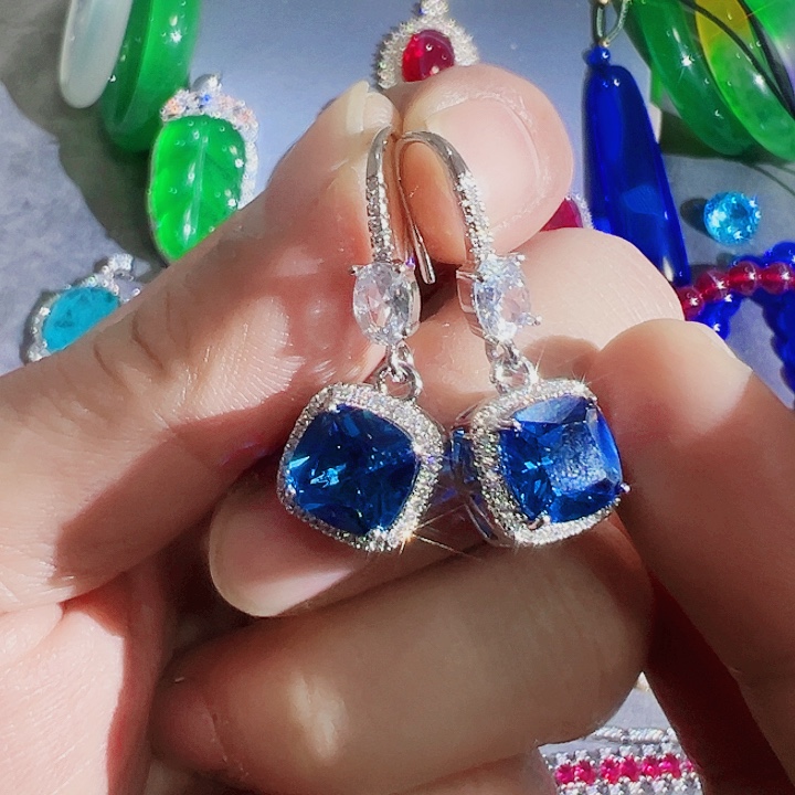 钨金红色蓝色满钻镶嵌