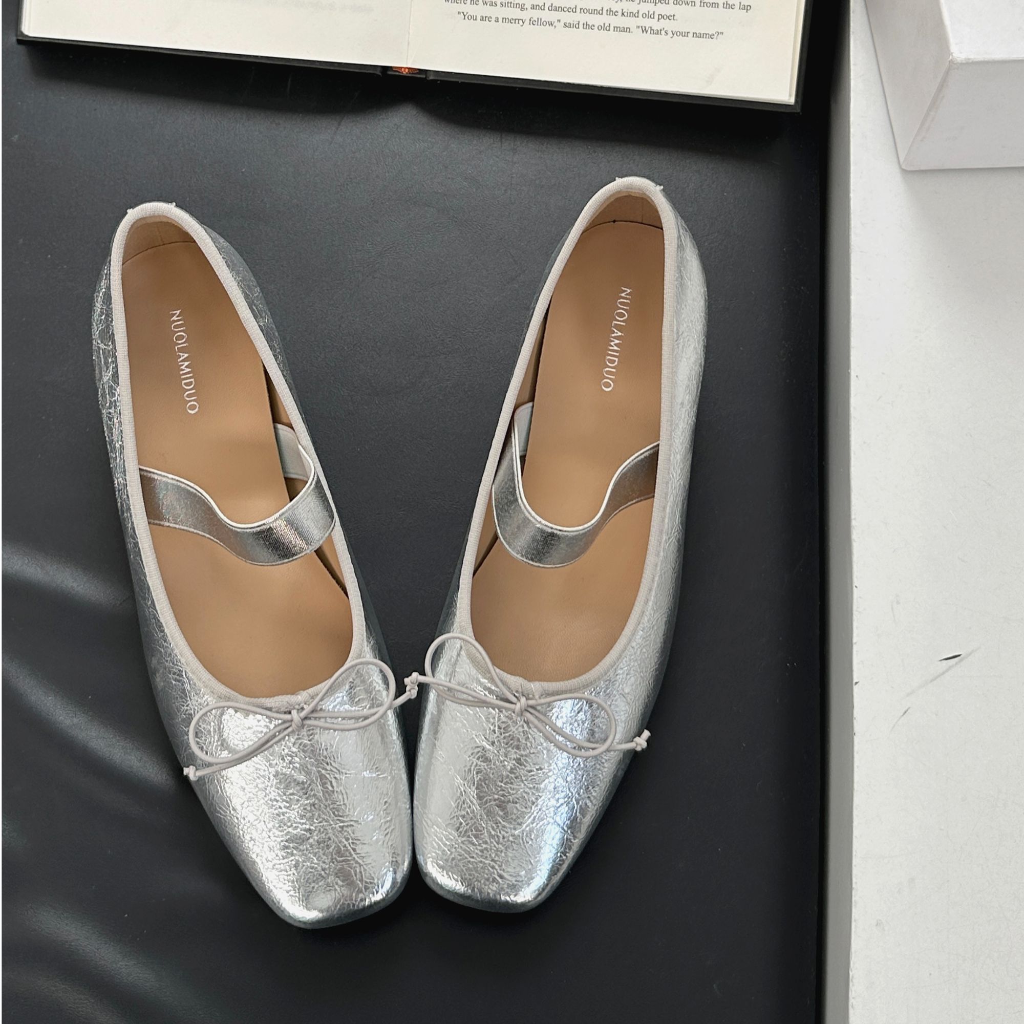 法式复古玛丽珍鞋女鞋子2025年新款春季方头浅口蝴蝶结仙女风单鞋