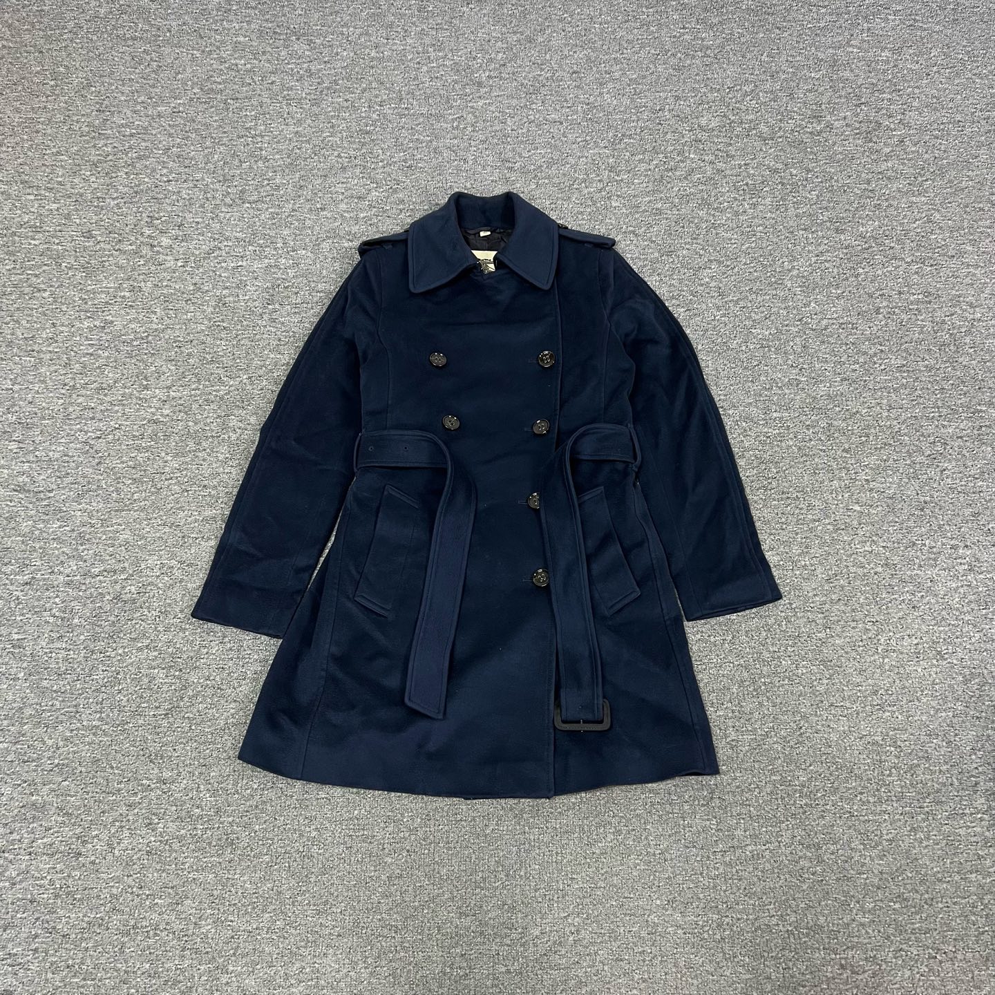 99新 AMIPARIS Burberry 藏蓝色大衣uk8