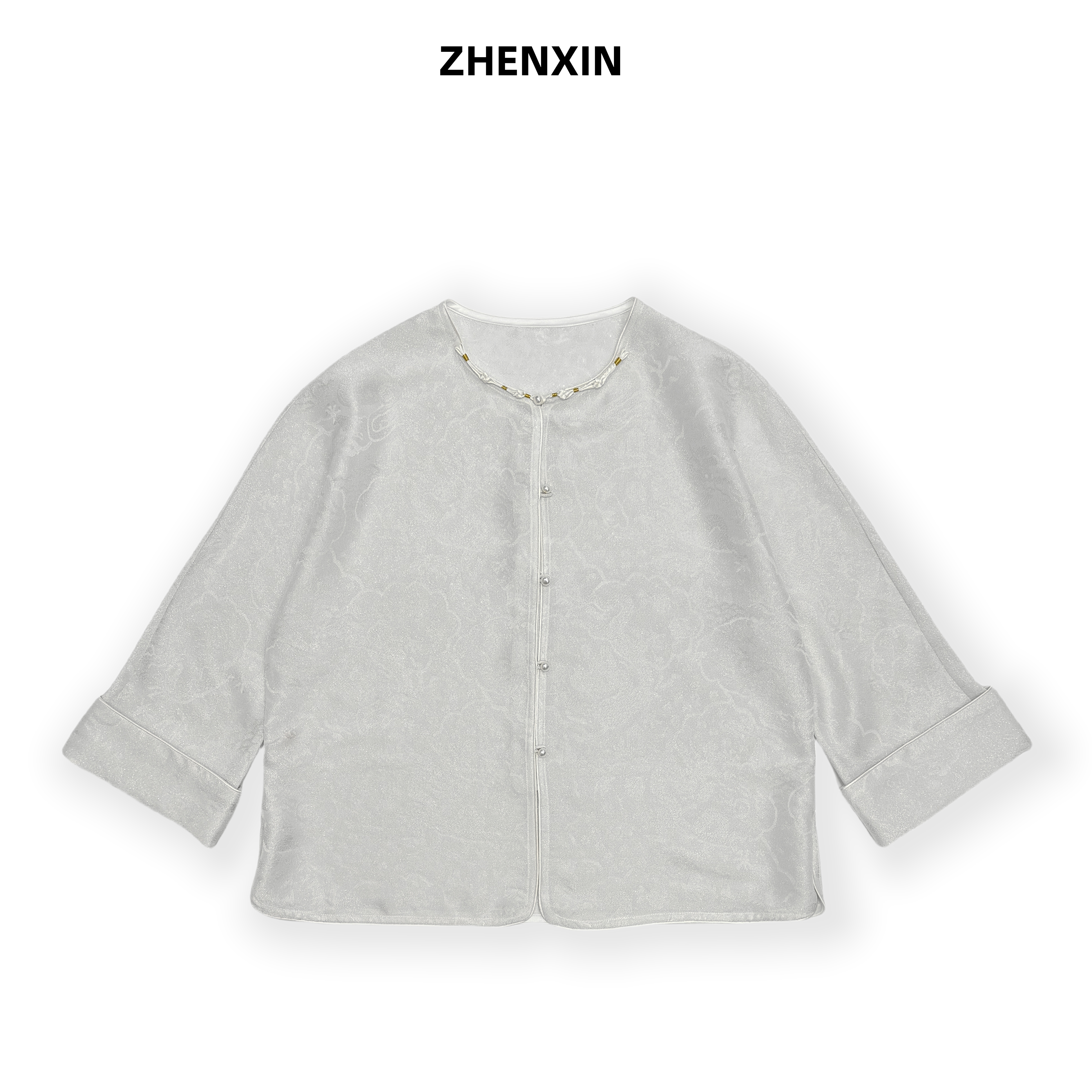 二经绞萝开衫对襟上衣织银优雅春夏时尚新中式百搭