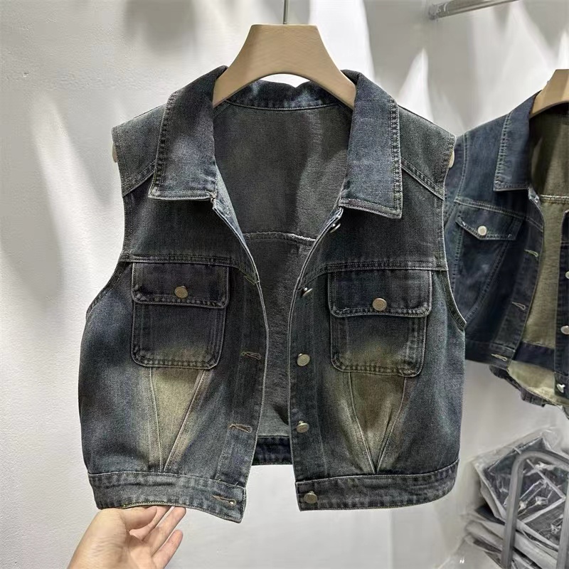 新款翻领拼色111号马甲