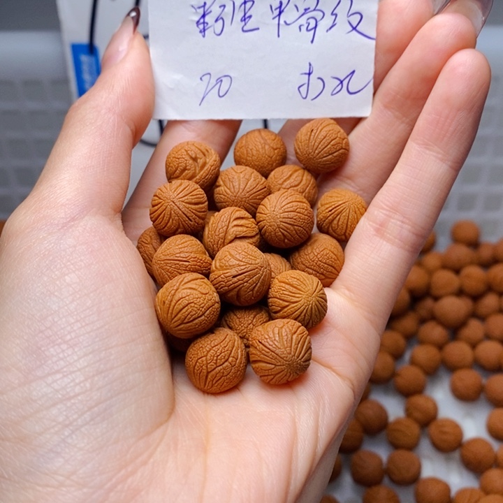 手串桃核12mm左右野生甲骨纹20颗（打孔）