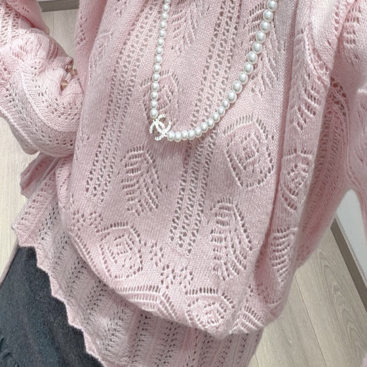 女针织扎染冬季法式镂空毛衫蕾丝秋冬套头毛针织衫