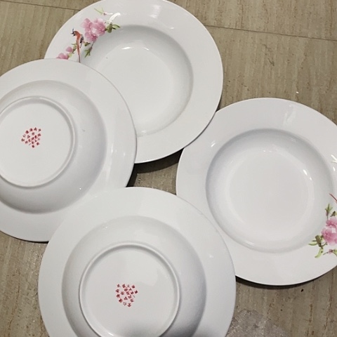 摆件景德镇陶瓷8英寸深盘4个