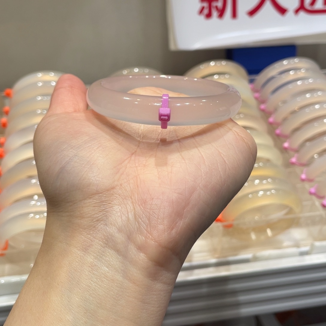 小***恼玛瑙/玉髓未镶嵌手镯@定向荔枝冻@【54】