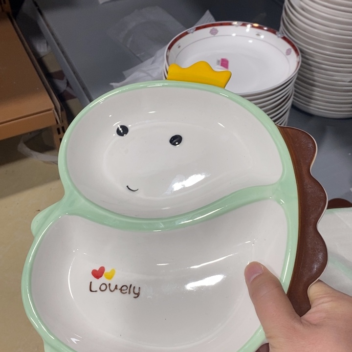 摆件陶148号10英寸2个装恐龙分餐盘