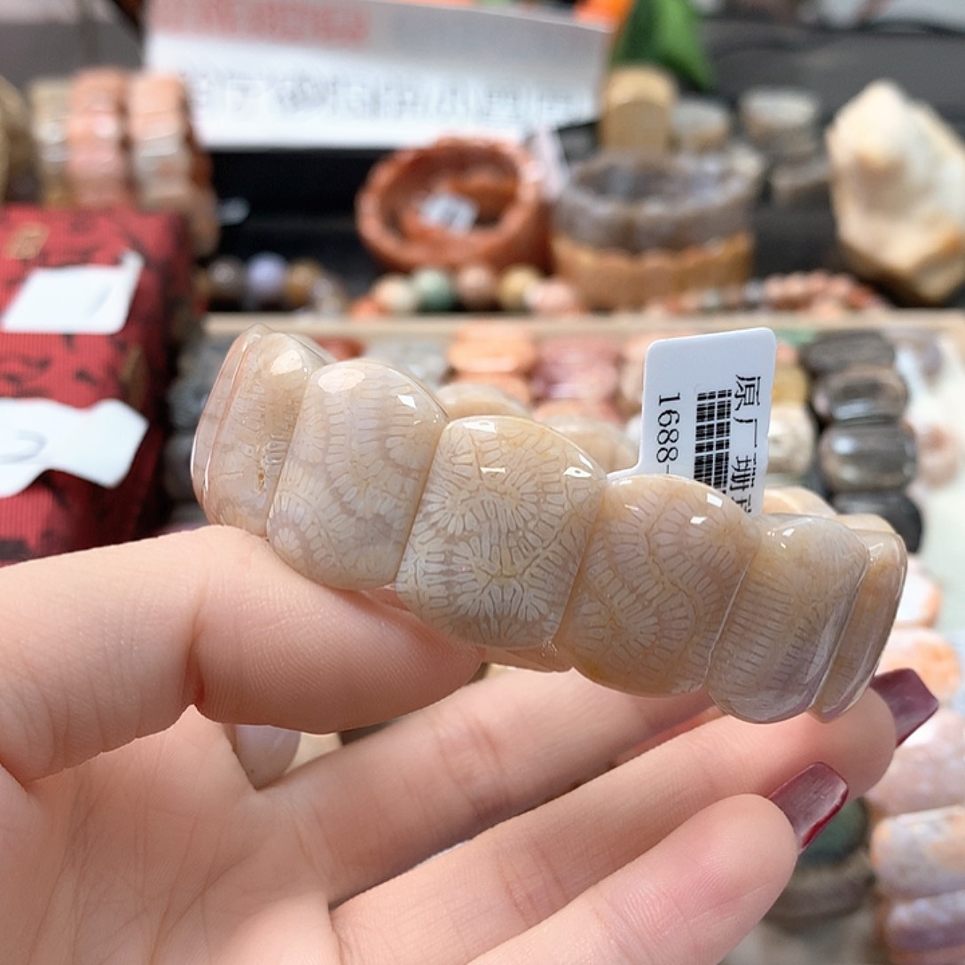 硅化珊瑚（珊瑚玉）手链未镶嵌阿*374