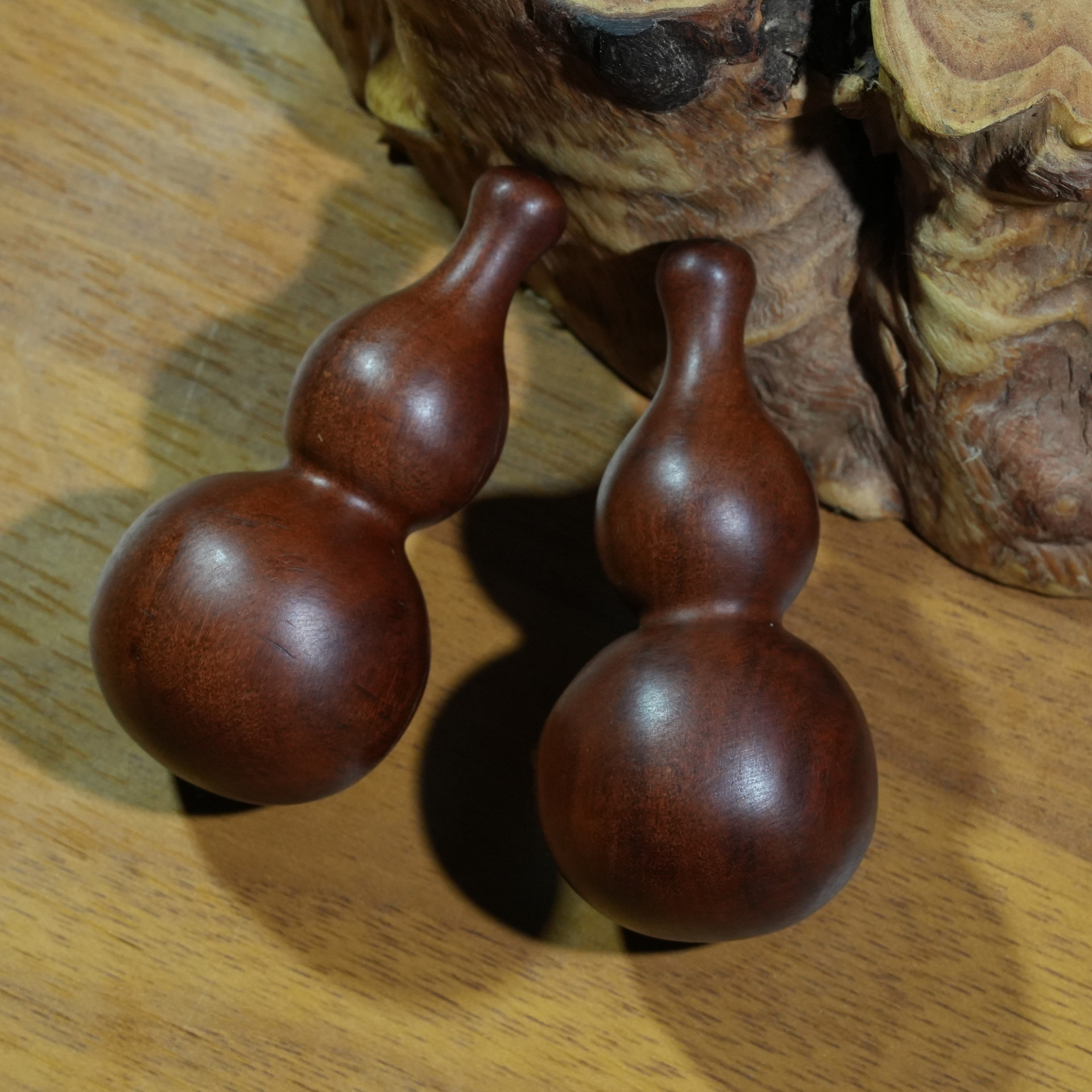 雷击枣木葫芦手把件把玩葫芦摆件随身携带纯手工福禄把件