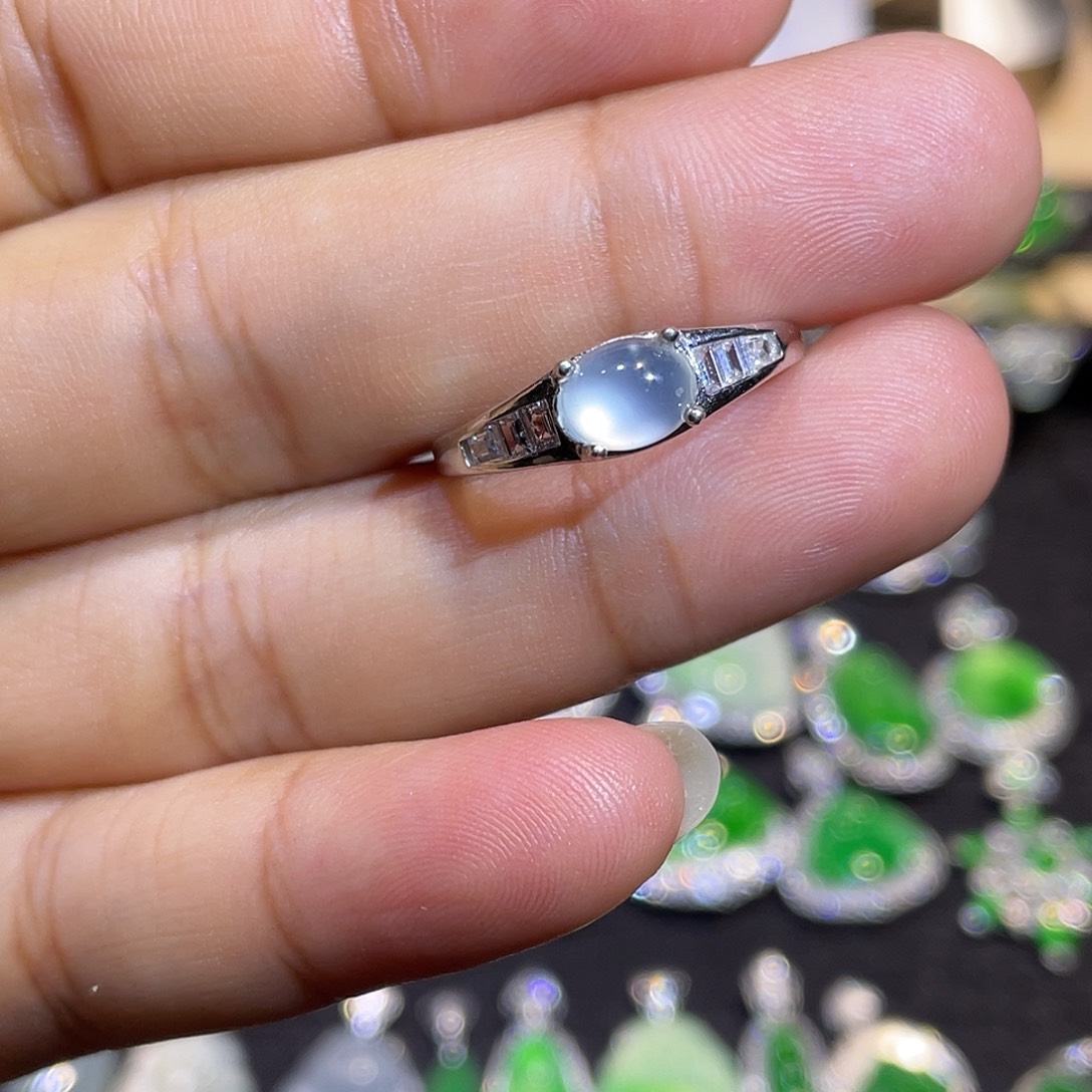 翡翠银S925镶嵌戒指