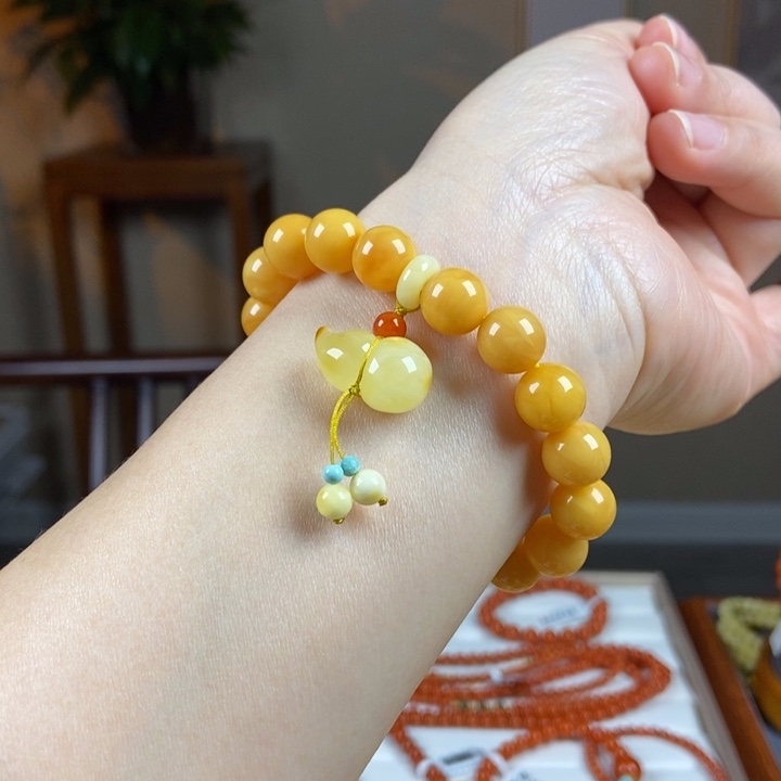 琥珀手链未镶嵌蜜蜡手串10