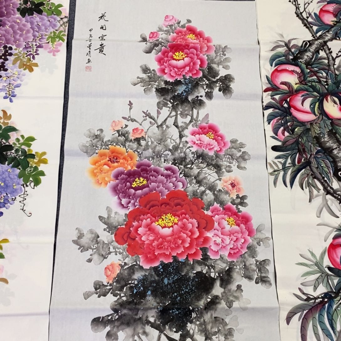 国画尺寸140✖️70四尺纯手绘画画