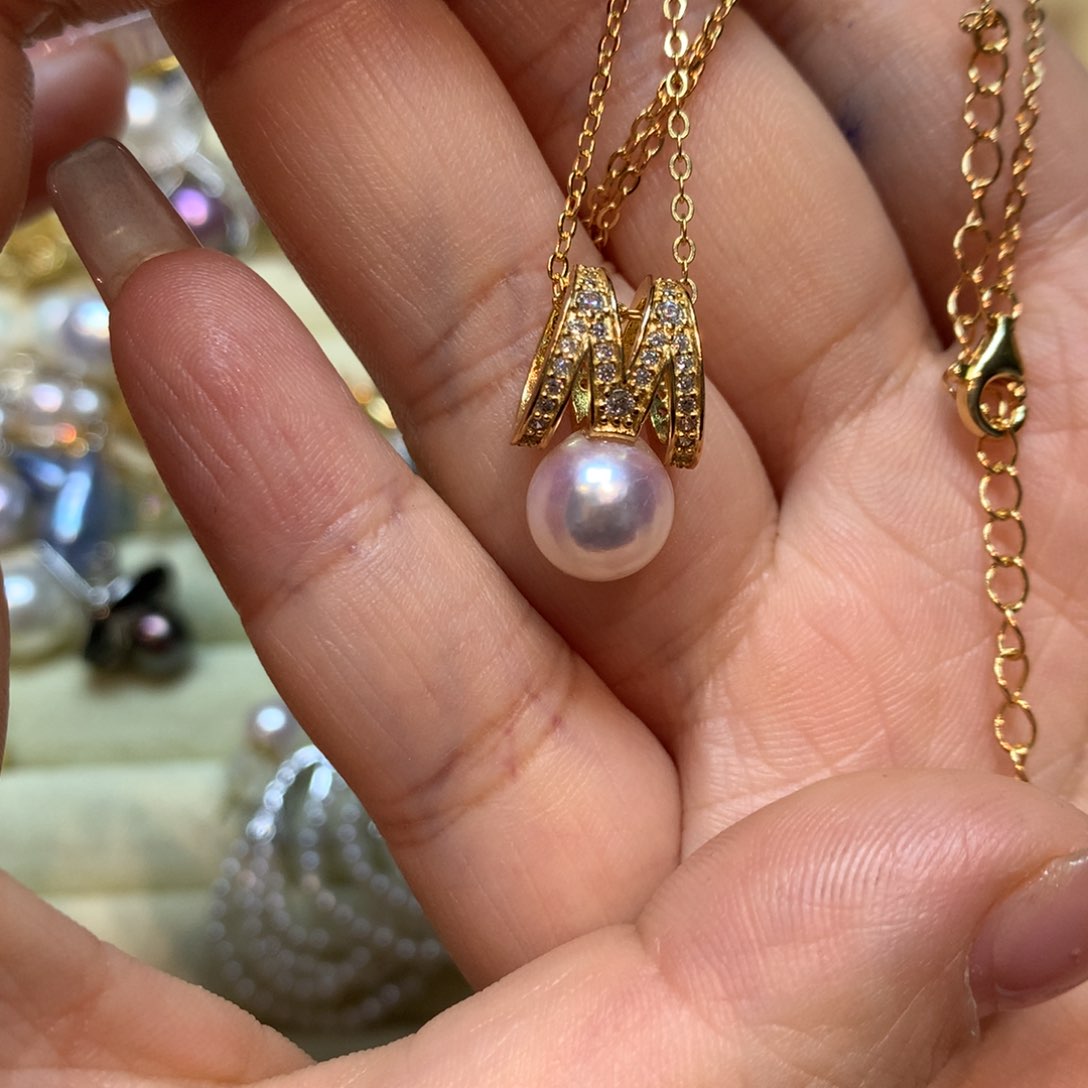 海水珍珠颈饰银S925镶嵌