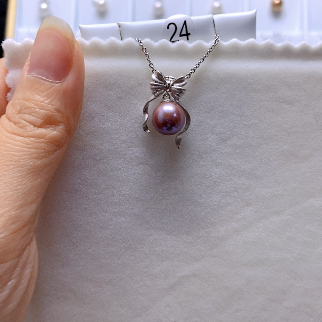 淡水珍珠吊坠(不含链)银S925镶嵌