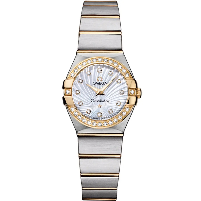 99新 Omega/欧米茄 24 表径/星座系列/间金/原镶钻/黄金玫金18K金