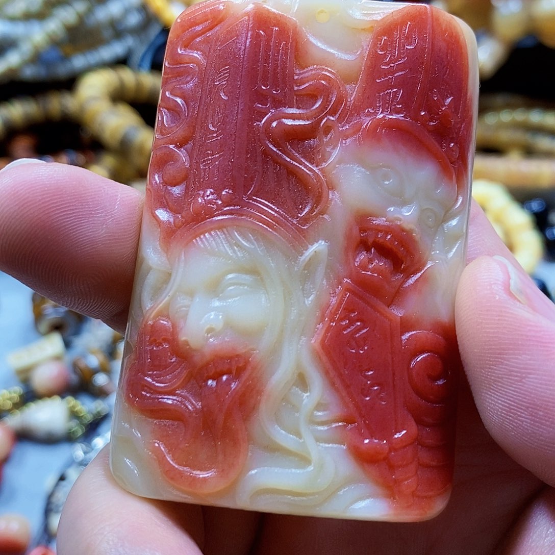 驼骨摆件黑白无常配饰配绳