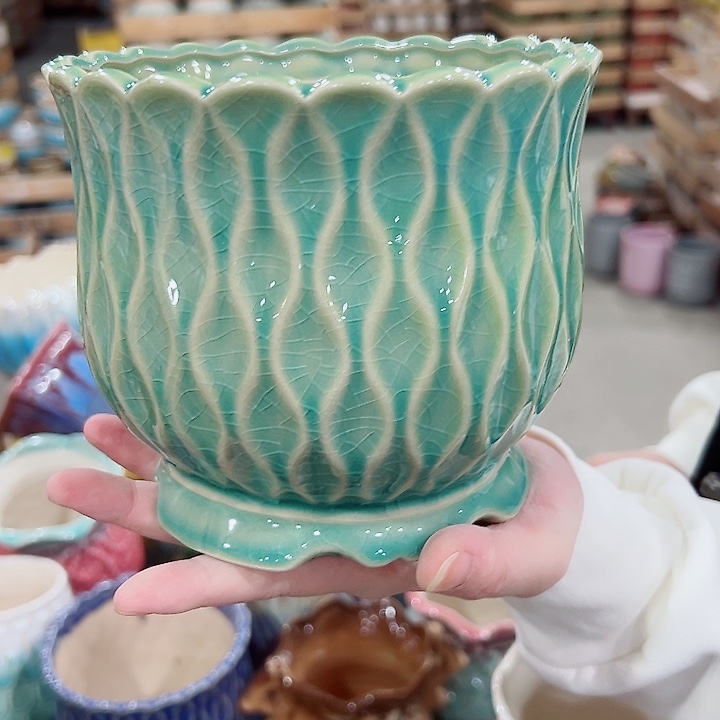 有孔.凑满10元发货多肉陶瓷花盆！