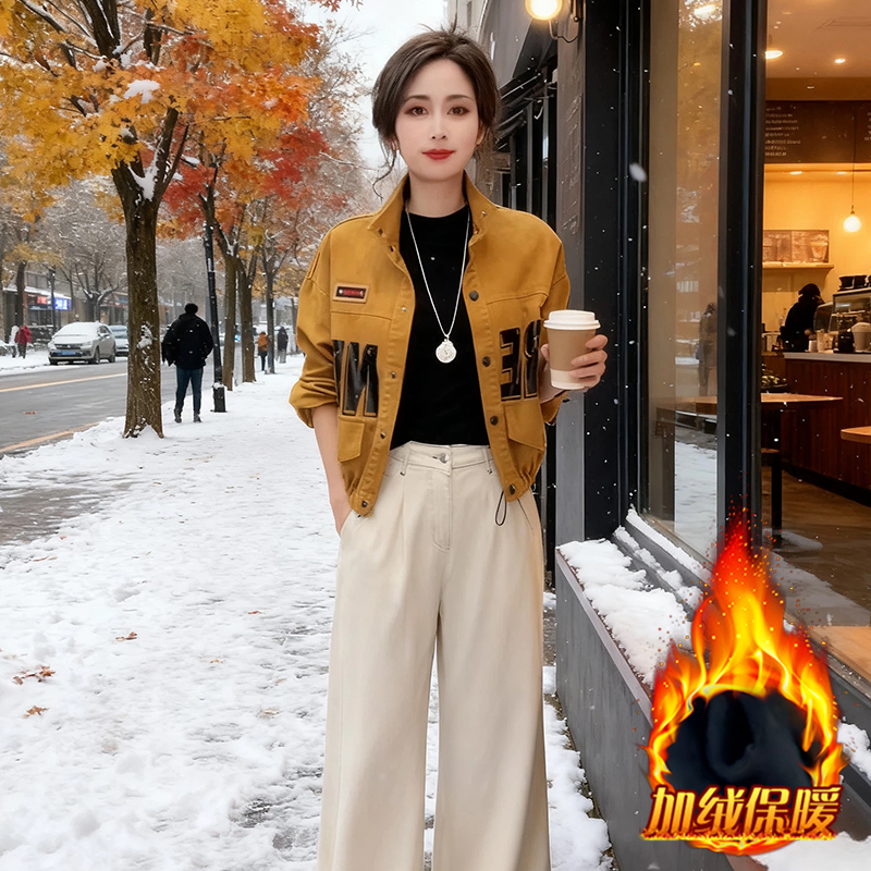 小个子纯棉牛仔短外套女2025年秋冬季新款超好看胖MM显瘦夹克上衣