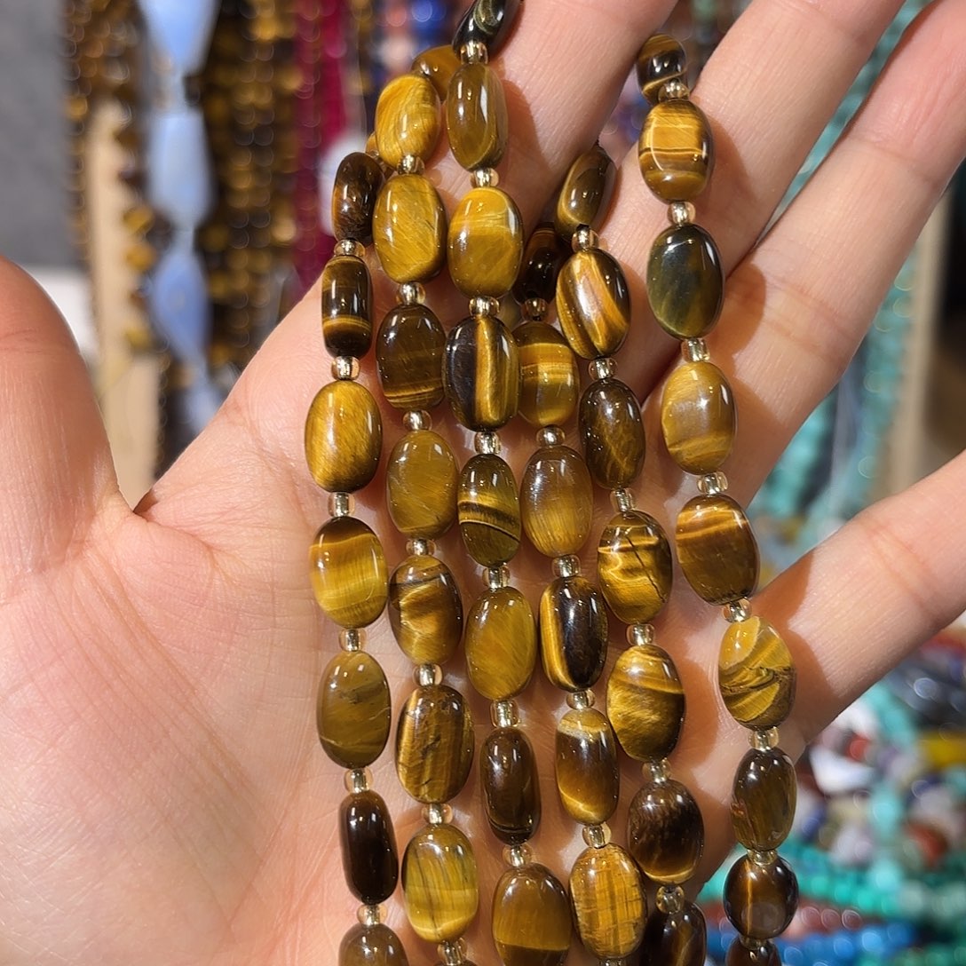 玛瑙/玉髓未镶嵌珠宝半成品虎眼8-12