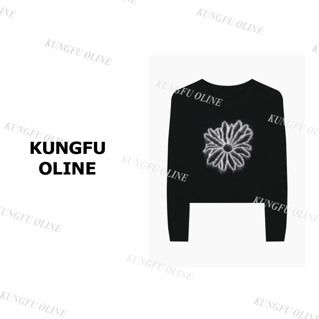 【丢丢】MY19-45秋冬新款雏菊大花套头上衣女流光风百搭休闲针织衫