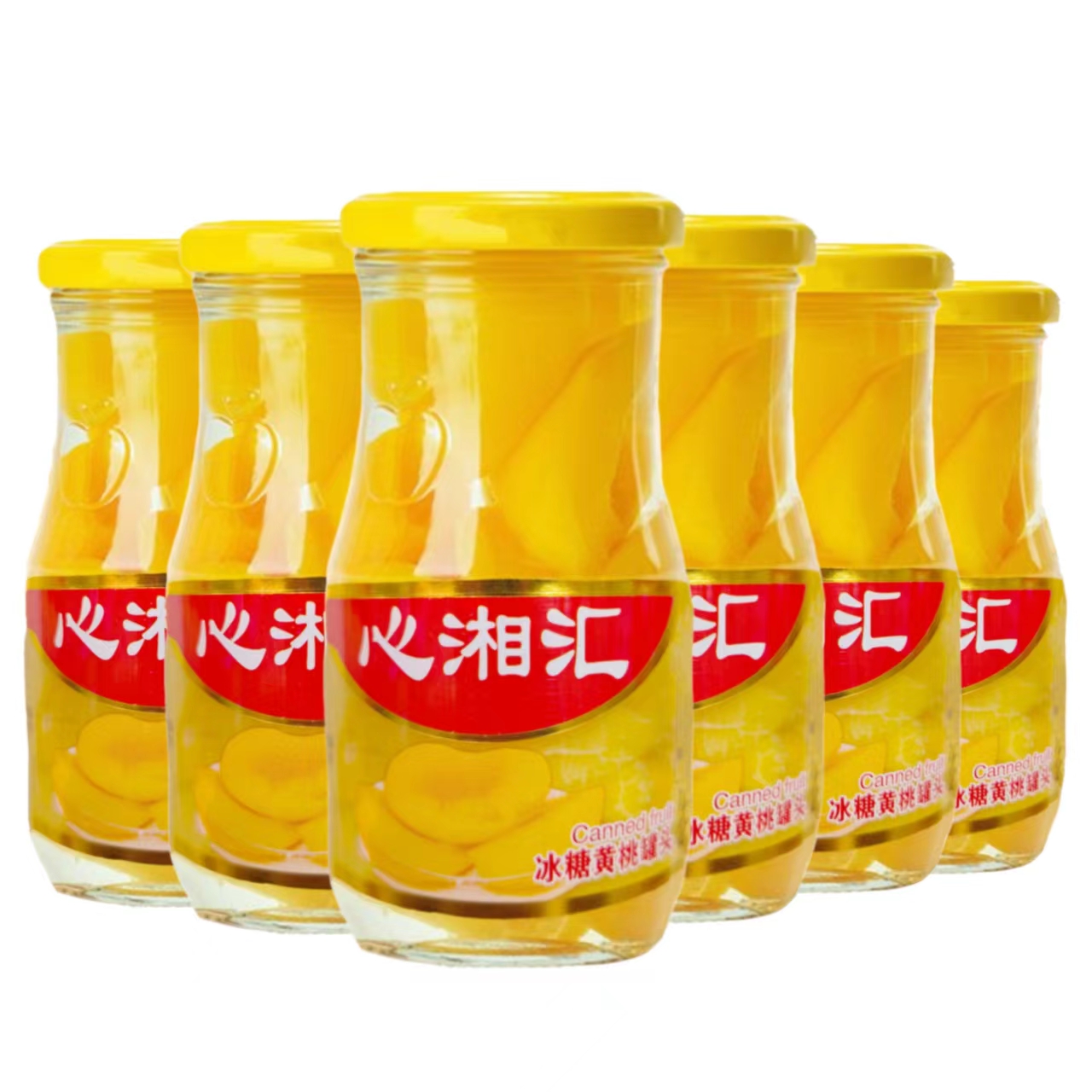 6瓶心湘汇新鲜黄桃罐头雪梨蜜桔水果罐头制品冬季热炕休闲桃零食
