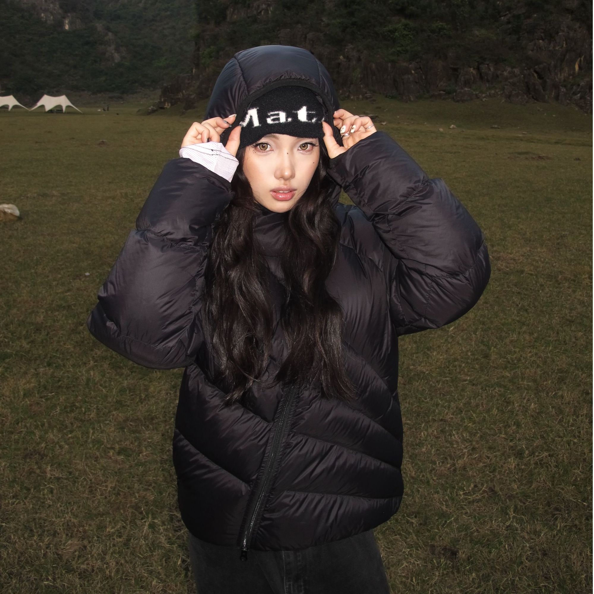 KREATE【正品】 放射线立领排骨90白鸭绒轻薄羽绒服冬季外套短款