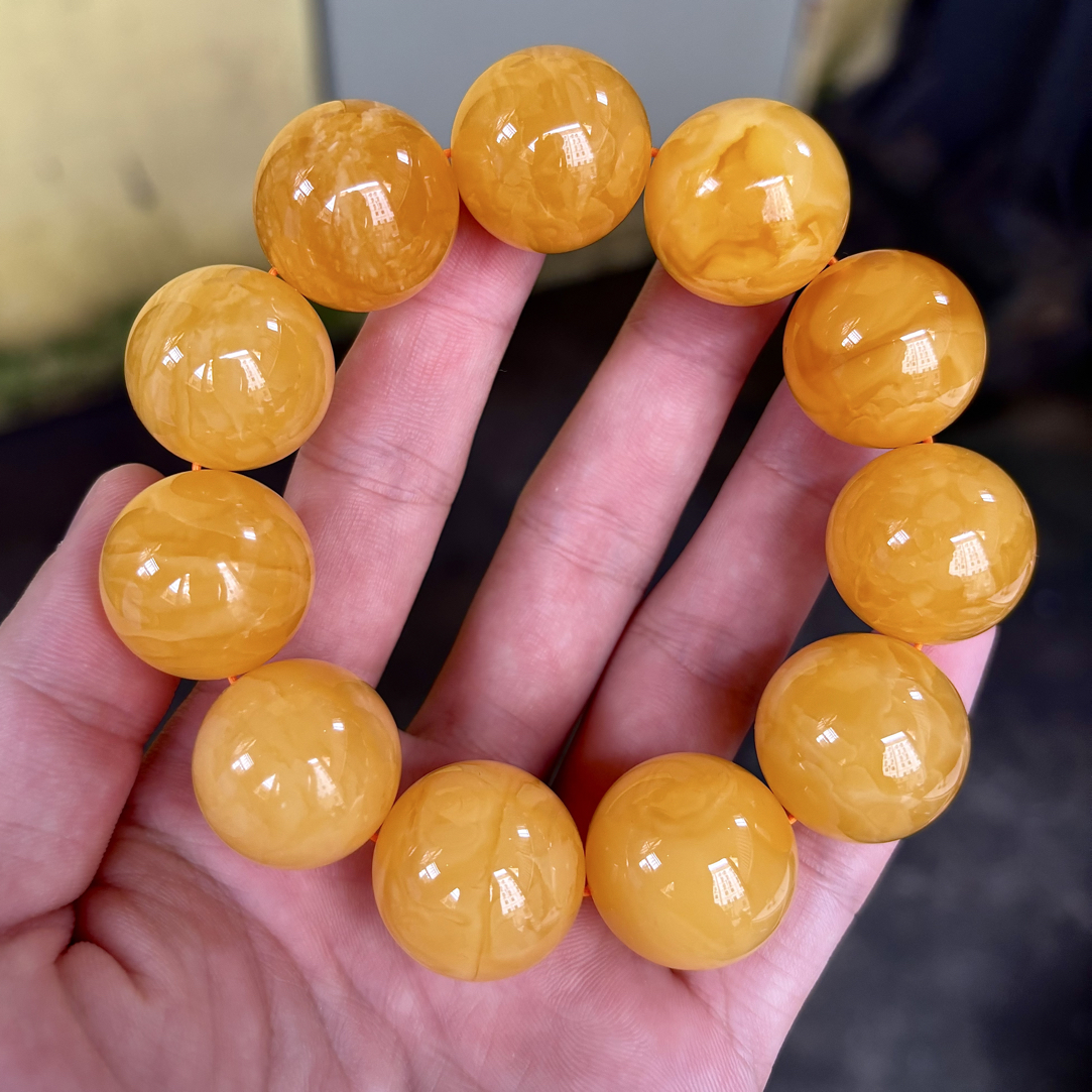 22mm左右尺寸焦皮料暴力红手串