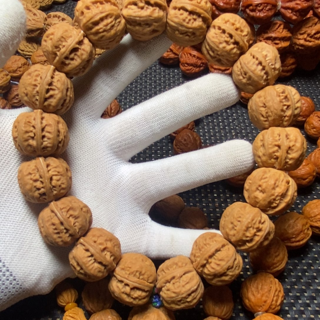 手串文玩核桃白茬，磨盘