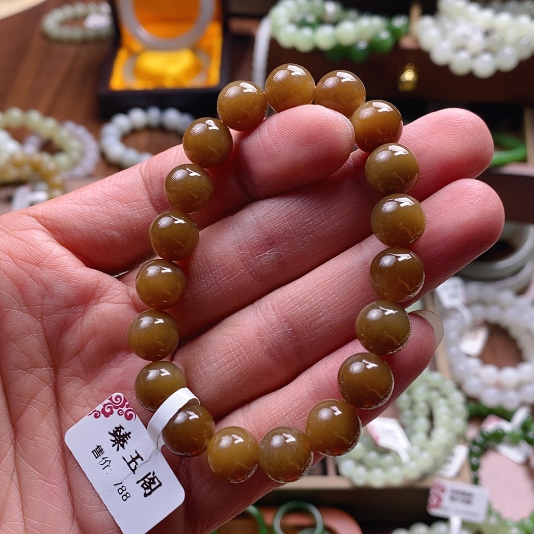 手串未镶嵌和田玉黄糖10