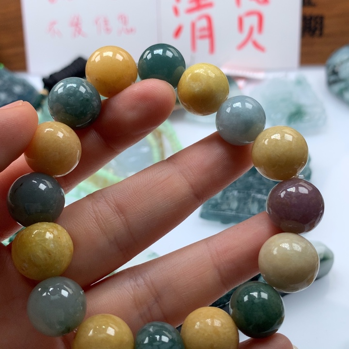 翡翠颈饰未镶嵌保真天然A货翡翠