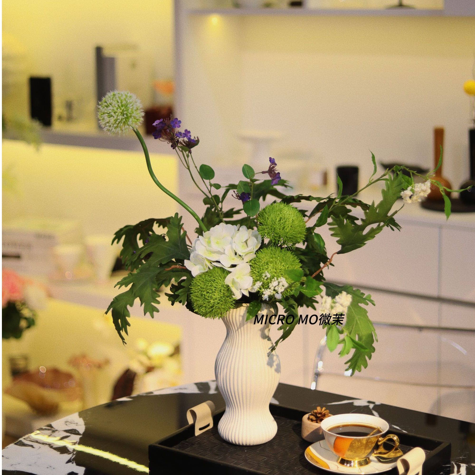 谷雨听荷·仿真花假花餐桌花电视柜茶几玄关摆件家居装饰摆设