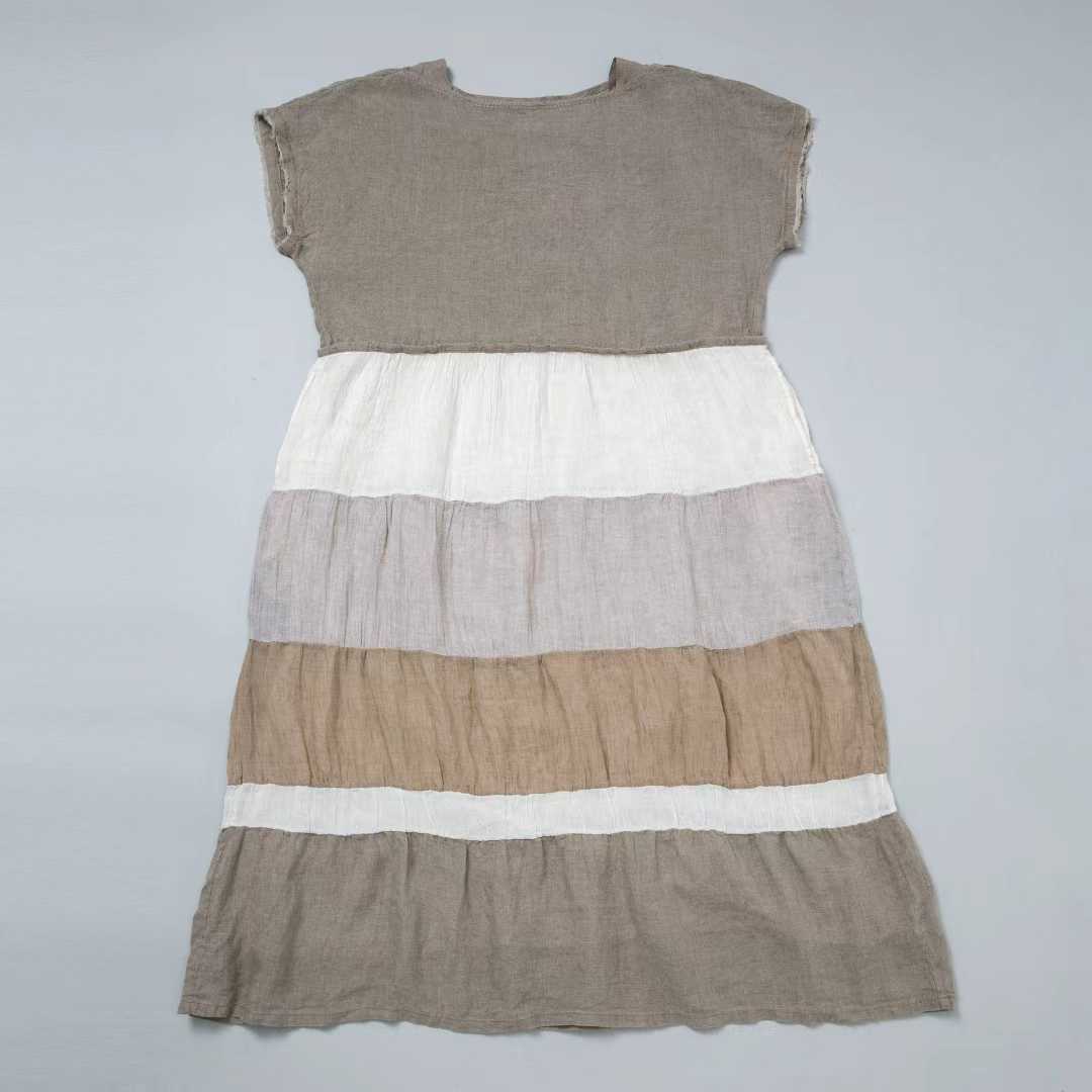 垒土原创多层拼接连衣裙 0396